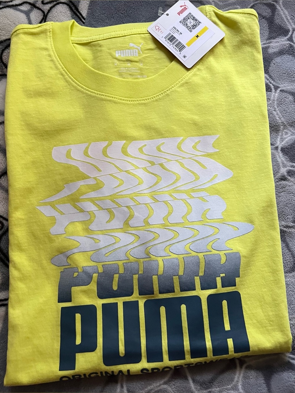 Puma Neon Yellow Graphic Short Sleeve Tee